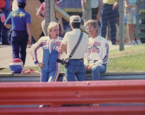 Wayne Rainey, John Ulrich and Keith at Mid Ohio in 1986, just before the National race.