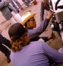 'Pops' Yoshimura tunes Keith's Kawasaki at Laguna National in 1976.