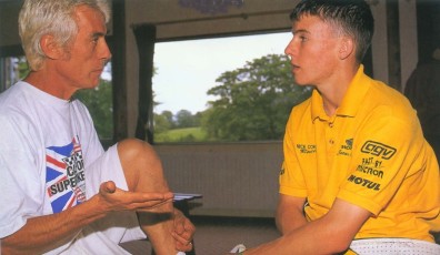 Keith trains young James Toseland in 1997. Toseland later went on to win the World Superbike Championship.