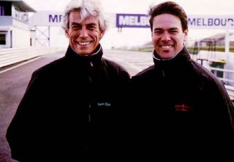 Keith and Australian school director Steve Brouggy in 1999.