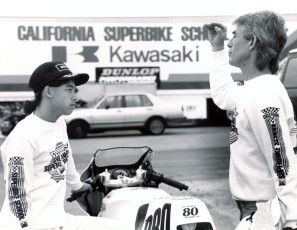 Jake Zemke being coached by Keith, 1989.